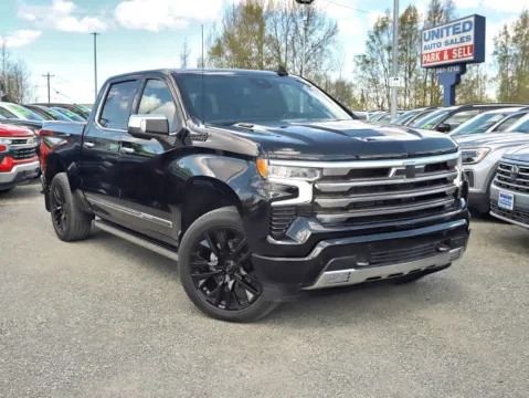 Black 2022 Chevrolet Silverado 1500 Crew Cab High Country Pickup 4D 5 3/4 ft for sale in Anchorage, AK