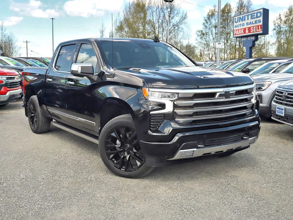 Black 2022 Chevrolet Silverado 1500 Crew Cab High Country Pickup 4D 5 3/4 ft for sale in Anchorage, AK