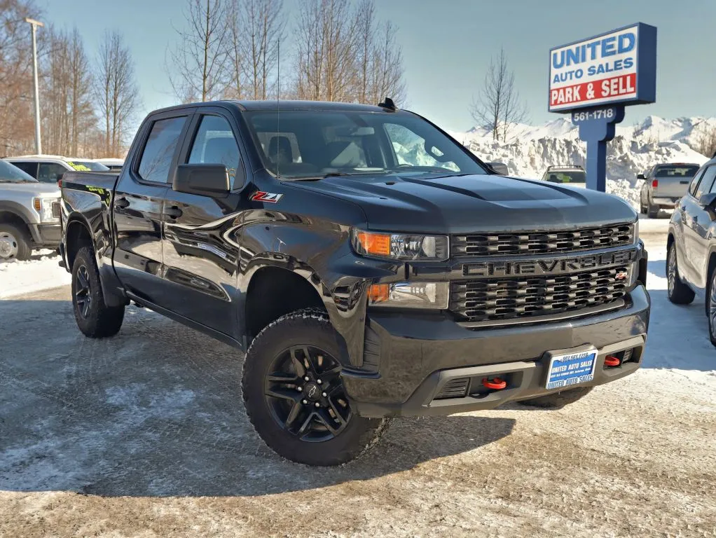 Black 2020 Chevrolet Silverado 1500 Crew Cab Custom Trail Boss Pickup 4D 5 3/4 ft for sale in Anchorage, AK