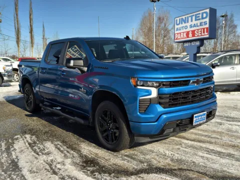 Blue 2024 Chevrolet Silverado 1500 Crew Cab RST Pickup 4D 5 3/4 ft for sale in Anchorage, AK