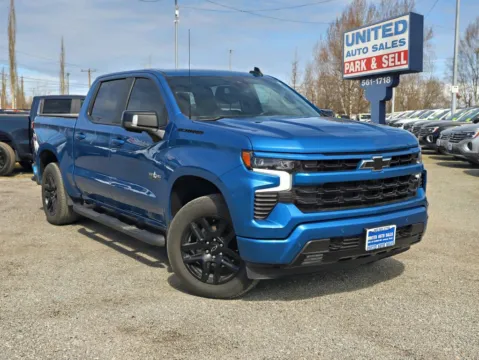 Blue 2024 Chevrolet Silverado 1500 Crew Cab RST Pickup 4D 5 3/4 ft for sale in Anchorage, AK