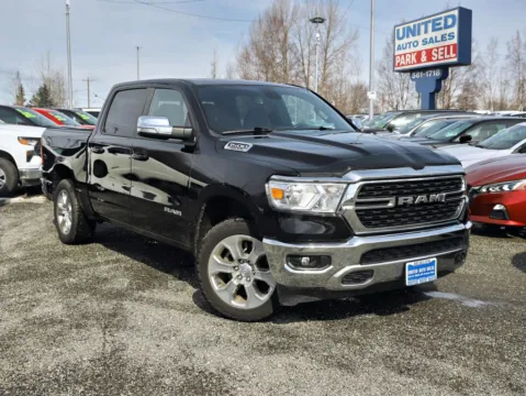 Black 2022 Ram 1500 Crew Cab Big Horn Pickup 4D 5 1/2 ft for sale in Anchorage, AK