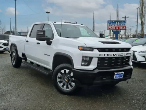 White 2022 Chevrolet Silverado 2500 HD Crew Cab Custom Pickup 4D 8 ft for sale in Anchorage, AK