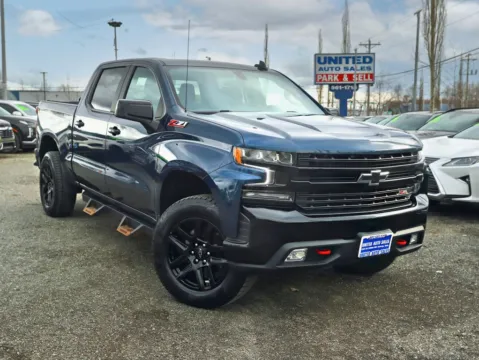 Blue 2021 Chevrolet Silverado 1500 Crew Cab LT Trail Boss Pickup 4D 5 3/4 ft for sale in Anchorage, AK