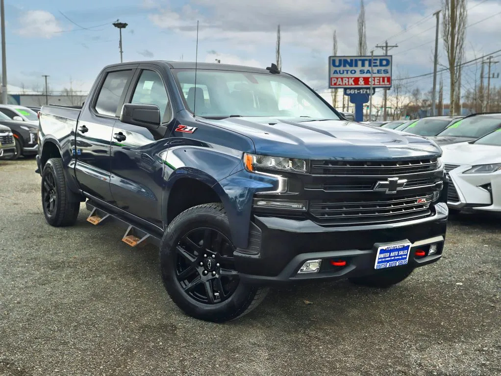Blue 2021 Chevrolet Silverado 1500 Crew Cab LT Trail Boss Pickup 4D 5 3/4 ft for sale in Anchorage, AK