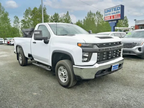 White 2022 Chevrolet Silverado 2500 HD Regular Cab Work Truck Pickup 2D 8 ft for sale in Anchorage, AK