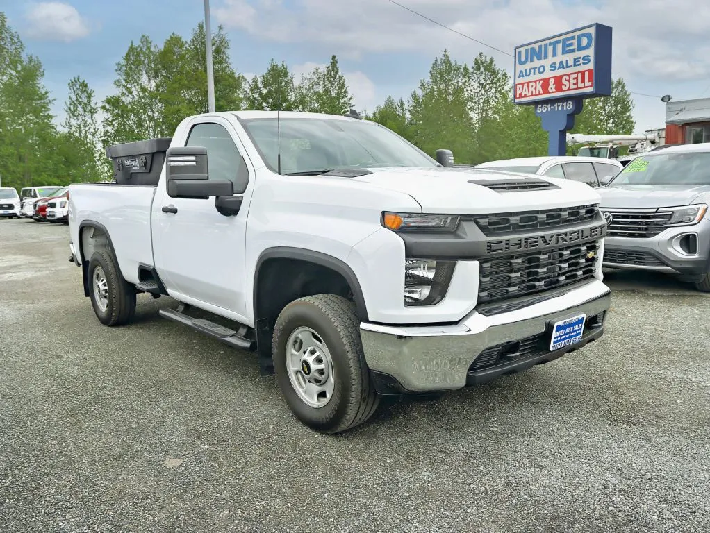 White 2022 Chevrolet Silverado 2500 HD Regular Cab Work Truck Pickup 2D 8 ft for sale in Anchorage, AK