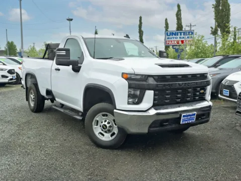 White 2022 Chevrolet Silverado 2500 HD Regular Cab Work Truck Pickup 2D 8 ft for sale in Anchorage, AK