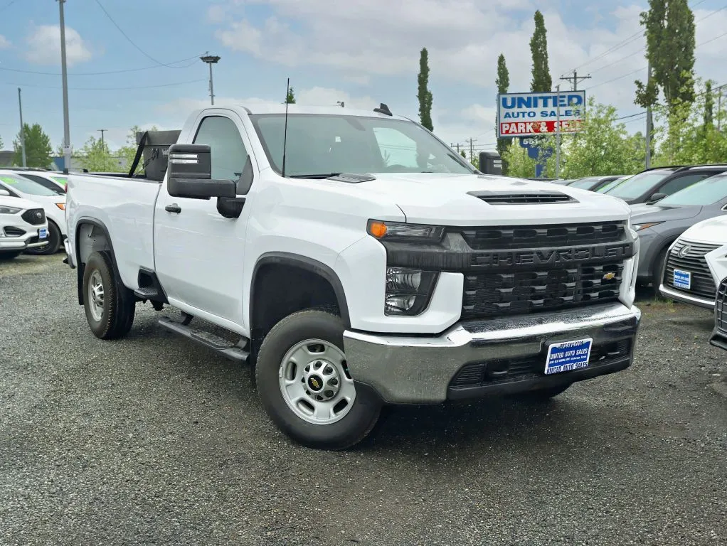 White 2022 Chevrolet Silverado 2500 HD Regular Cab Work Truck Pickup 2D 8 ft for sale in Anchorage, AK