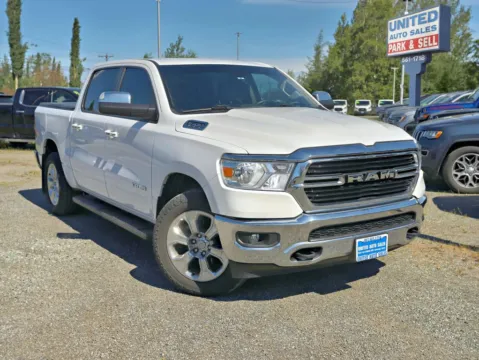 White 2019 Ram 1500 Crew Cab Big Horn Pickup 4D 5 1/2 ft for sale in Anchorage, AK