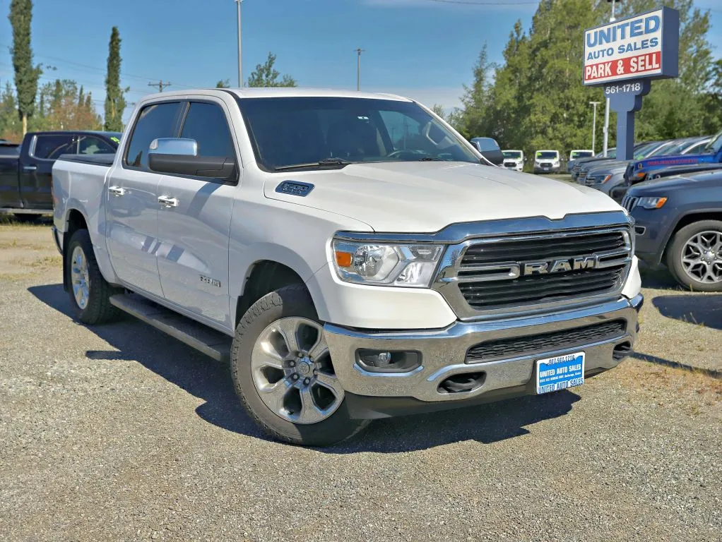 White 2019 Ram 1500 Crew Cab Big Horn Pickup 4D 5 1/2 ft for sale in Anchorage, AK