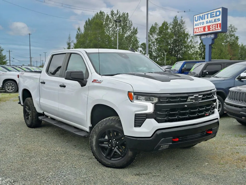White 2024 Chevrolet Silverado 1500 Crew Cab LT Trail Boss Pickup 4D 5 3/4 ft for sale in Anchorage, AK