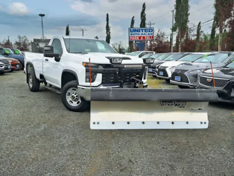 White 2022 Chevrolet Silverado 2500 HD Regular Cab Work Truck Pickup 2D 8 ft for sale in Anchorage, AK