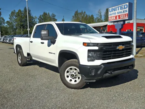 White 2025 Chevrolet Silverado 3500 HD Crew Cab Work Truck Pickup 4D 8 ft for sale in Anchorage, AK