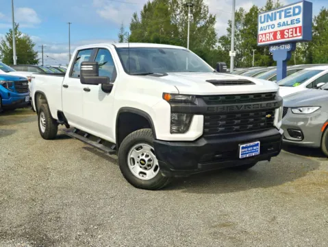 White 2022 Chevrolet Silverado 2500 HD Crew Cab Work Truck Pickup 4D 8 ft for sale in Anchorage, AK