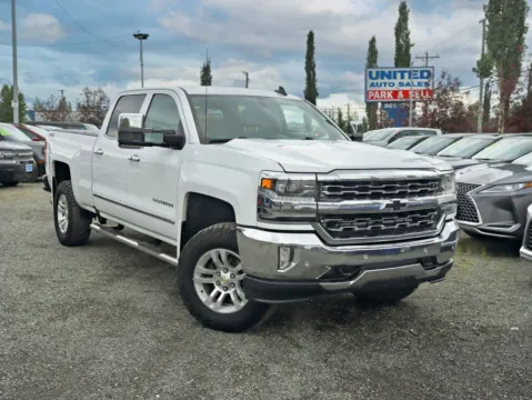 White 2017 Chevrolet Silverado 1500 Crew Cab LTZ Pickup 4D 5 3/4 ft for sale in Anchorage, AK