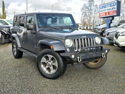 Gray 2017 Jeep Wrangler Unlimited Sahara Sport Utility 4D for sale in Anchorage, AK