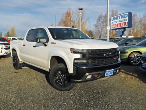 White 2019 Chevrolet Silverado 1500 Crew Cab LT Trail Boss Pickup 4D 5 3/4 ft for sale in Anchorage, AK