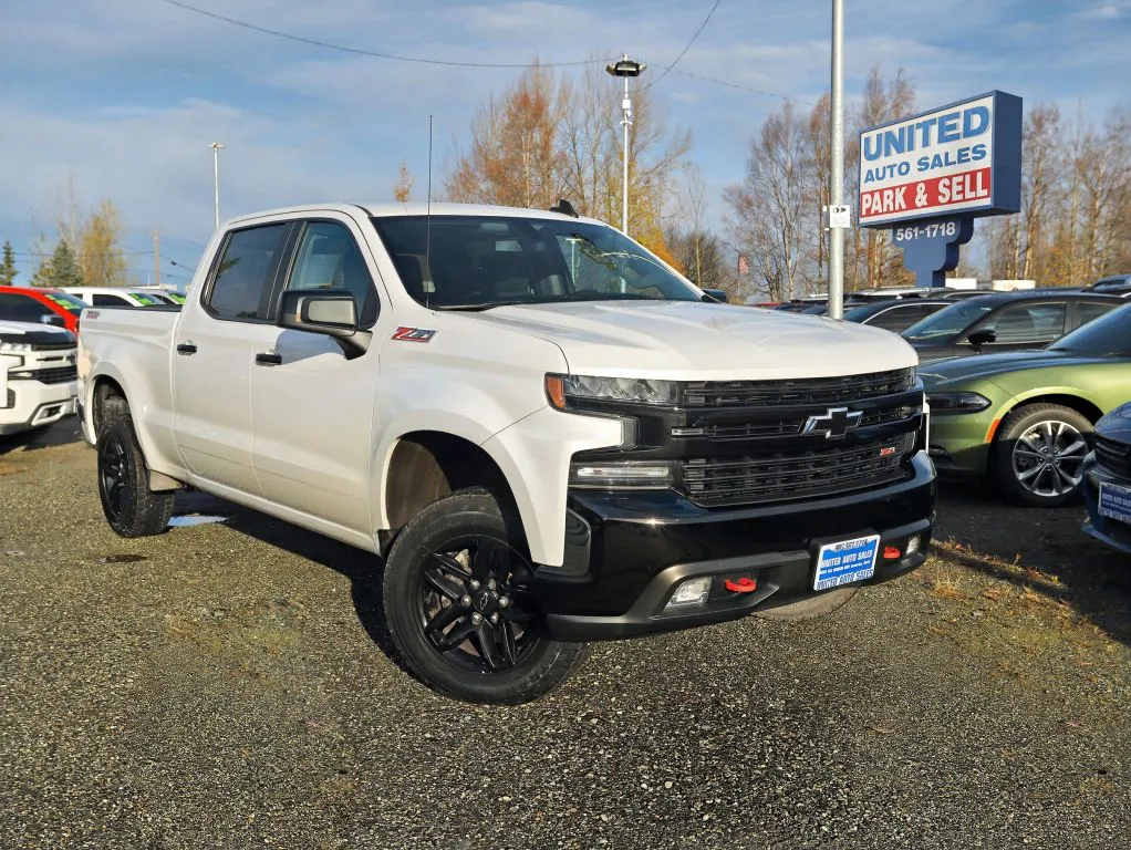White 2019 Chevrolet Silverado 1500 Crew Cab LT Trail Boss Pickup 4D 5 3/4 ft for sale in Anchorage, AK