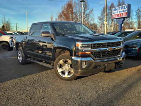 Black 2017 Chevrolet Silverado 1500 Crew Cab LT Pickup 4D 5 3/4 ft for sale in Anchorage, AK