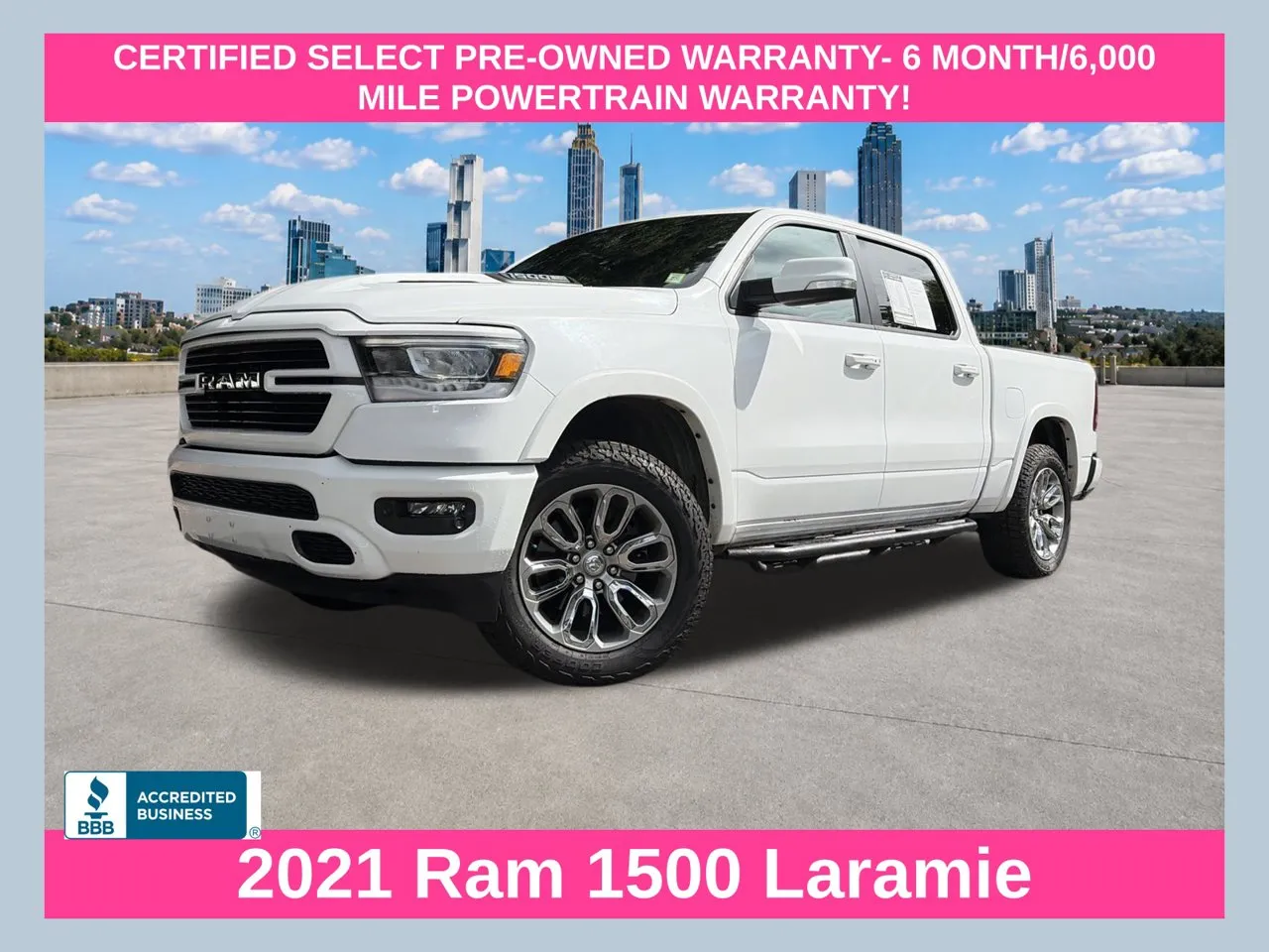 White 2021 Ram 1500 Laramie for sale in Marietta, GA