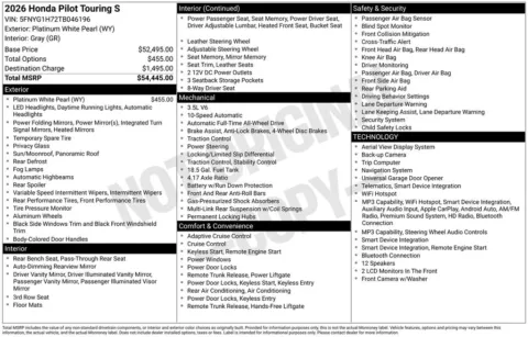 Photos of 2026 Honda Pilot Touring for sale in Chesapeake, VA at First Team Honda