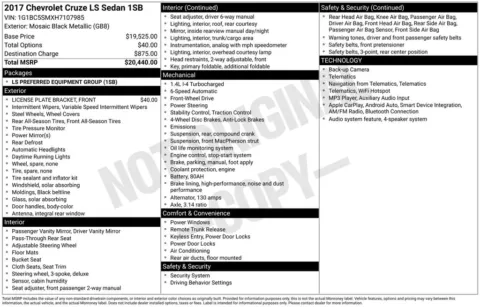 Another view of 2017 Chevrolet Cruze LS for sale in Chesapeake, VA at First Team Honda