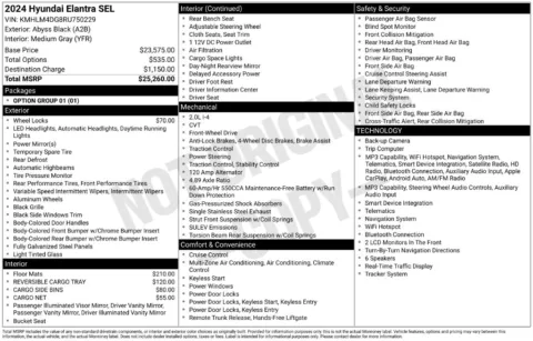 Photos of 2024 Hyundai Elantra SEL for sale in Chesapeake, VA at First Team Honda