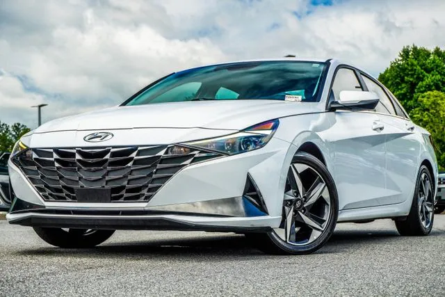 White 2023 Hyundai Elantra Hybrid Limited for sale in Canton, GA
