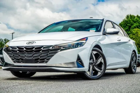 White 2023 Hyundai Elantra Hybrid Limited for sale in Canton, GA