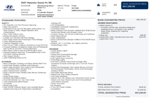 Another view of 2027 Hyundai Santa Fe SE for sale in Canton, GA at Grand Hyundai of Canton