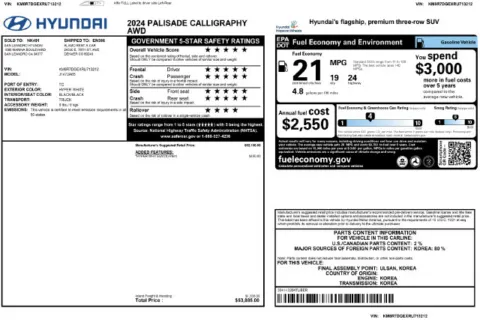 Another view of 2024 Hyundai Palisade Calligraphy for sale in Canton, GA at Grand Hyundai of Canton