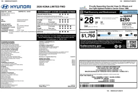 Another view of 2026 Hyundai Kona Limited for sale in Canton, GA at Grand Hyundai of Canton