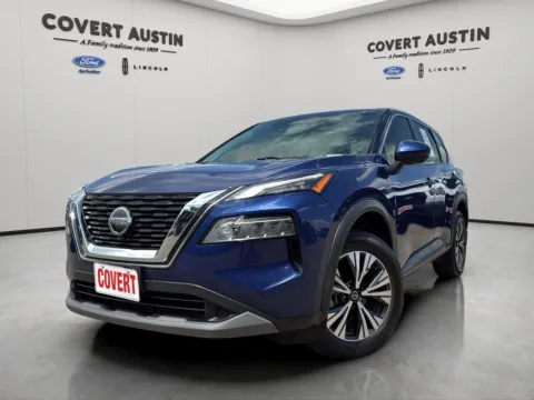 Blue 2021 Nissan Rogue SV for sale in Austin, TX