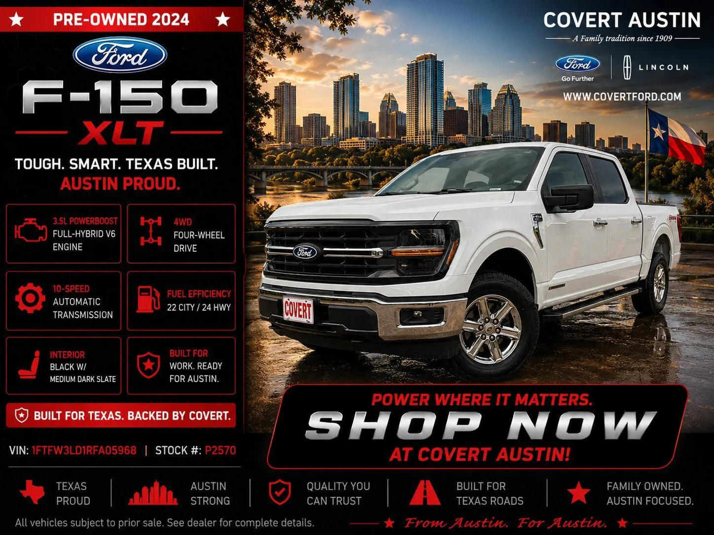 White 2024 Ford F-150 XLT for sale in Austin, TX