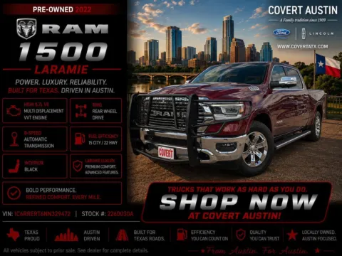 Red 2022 Ram 1500 Laramie for sale in Austin, TX