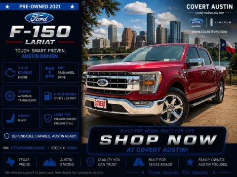 Red 2021 Ford F-150 Lariat for sale in Austin, TX