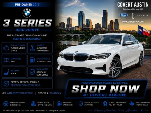 White 2019 BMW 3 Series 330i xDrive for sale in Austin, TX