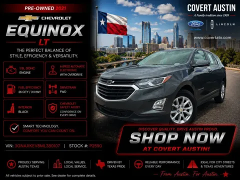 Gray 2021 Chevrolet Equinox LT for sale in Austin, TX