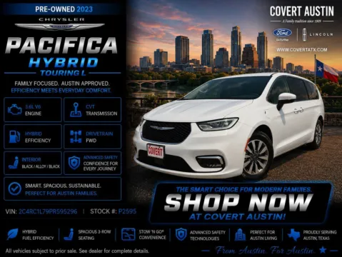 White 2023 Chrysler Pacifica Hybrid Touring L for sale in Austin, TX