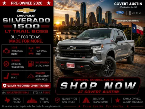 Gray 2026 Chevrolet Silverado 1500 LT Trail Boss for sale in Austin, TX