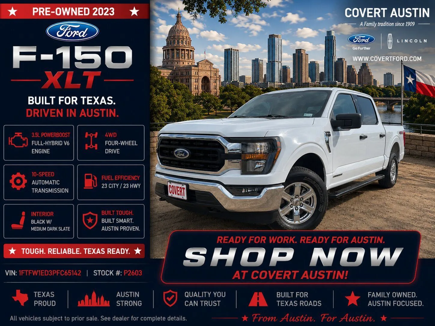 White 2023 Ford F-150 XLT for sale in Austin, TX
