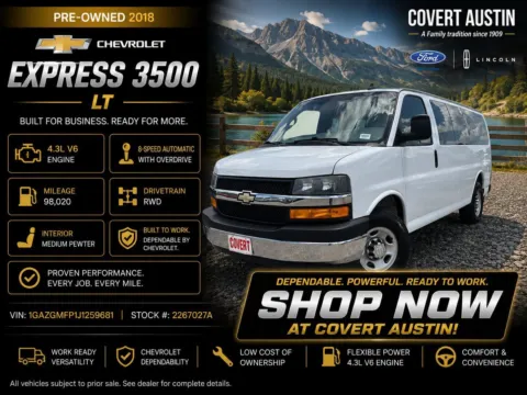 White 2018 Chevrolet Express 3500 LT for sale in Austin, TX