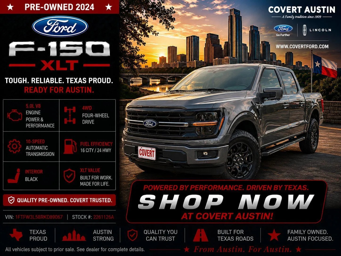 Gray 2024 Ford F-150 XLT for sale in Austin, TX
