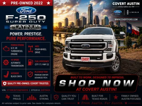 White 2022 Ford F-250SD Platinum for sale in Austin, TX