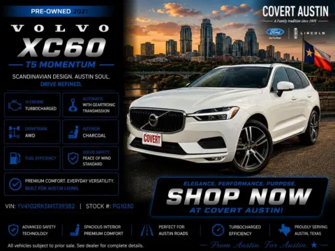 White 2021 Volvo XC60 T5 Momentum for sale in Austin, TX