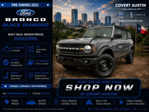 Gray 2022 Ford Bronco Black Diamond for sale in Austin, TX