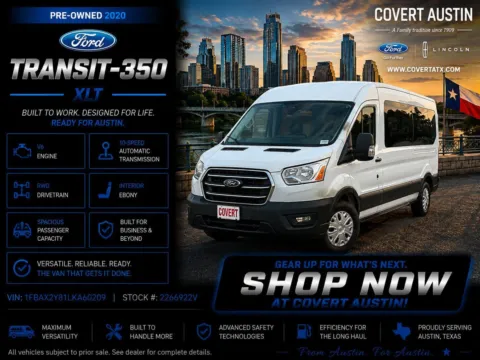 White 2020 Ford Transit-350 XLT for sale in Austin, TX