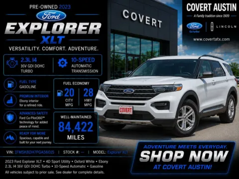 White 2023 Ford Explorer XLT for sale in Austin, TX