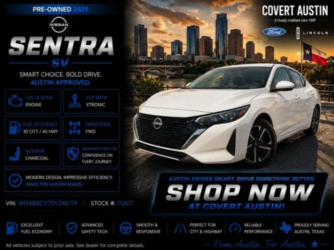 White 2025 Nissan Sentra SV for sale in Austin, TX